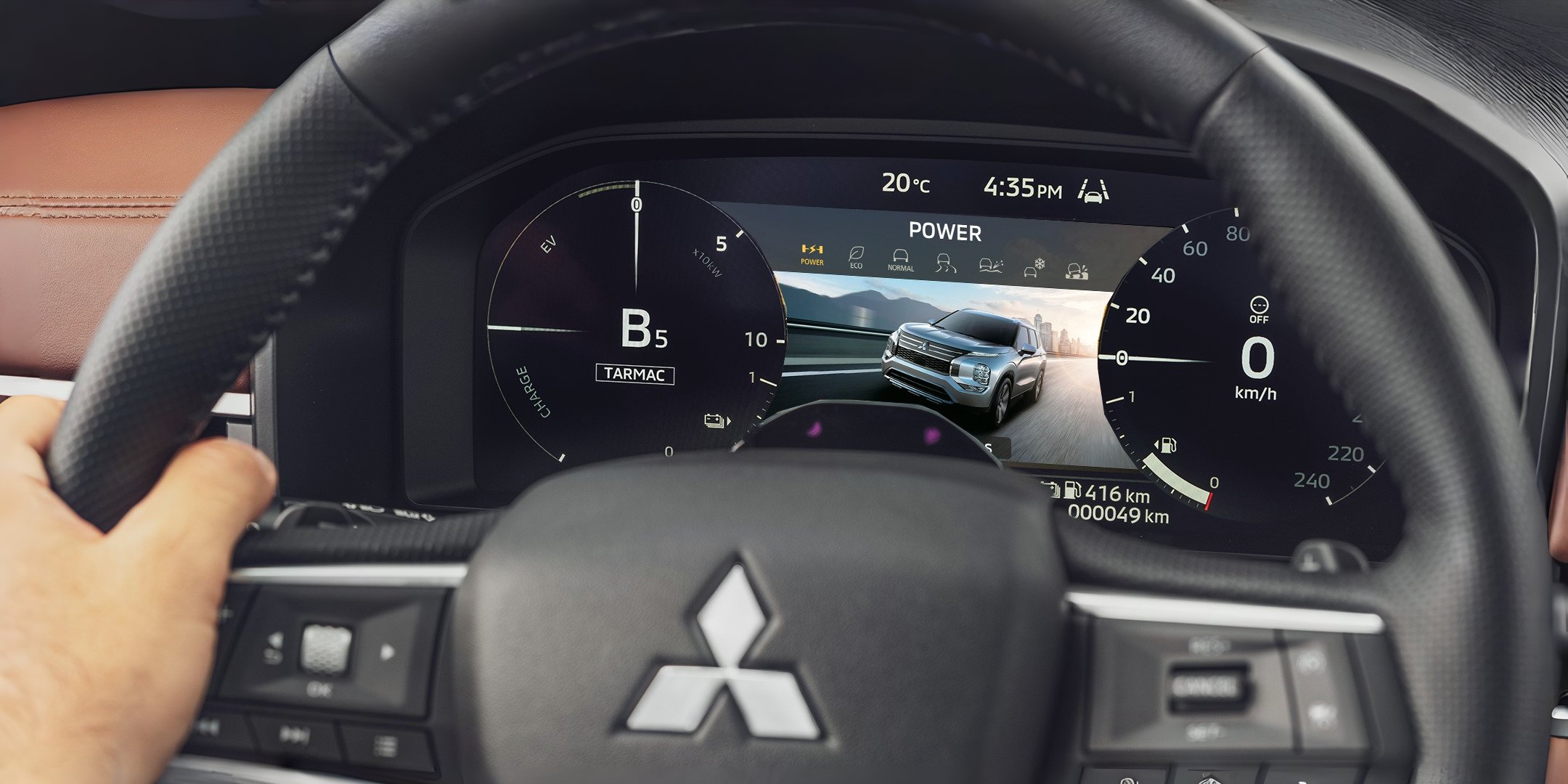 Mitsubishi Outlander PHEV 25 let - jízdní režim výkon
